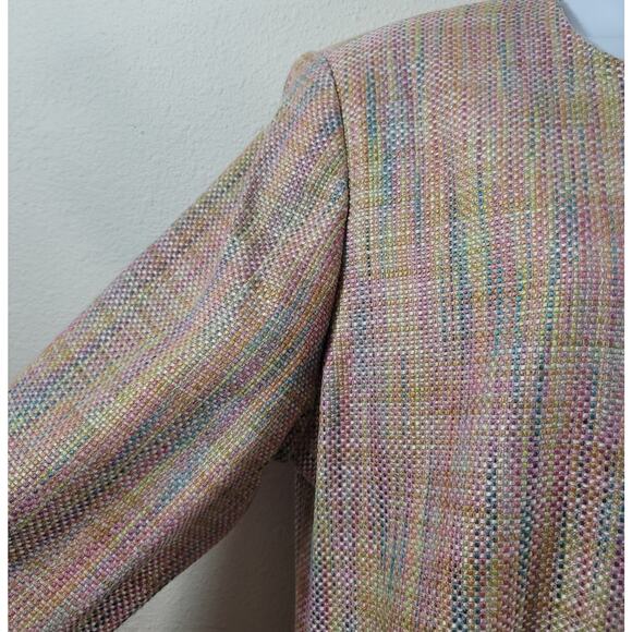 VTG Draper's & Damon's Pink Multi Color Button Blazer 16 Lightweight Lined Soft - Picture 6 of 6